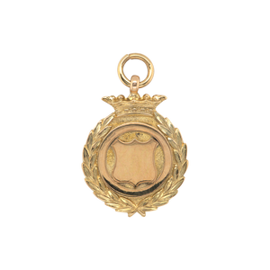 Antique 9ct Gold Double Sided Shield Medal Pendant