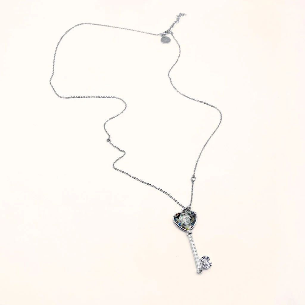 Christian Lacroix Silver Plated Key Pendant Necklace, 1990s