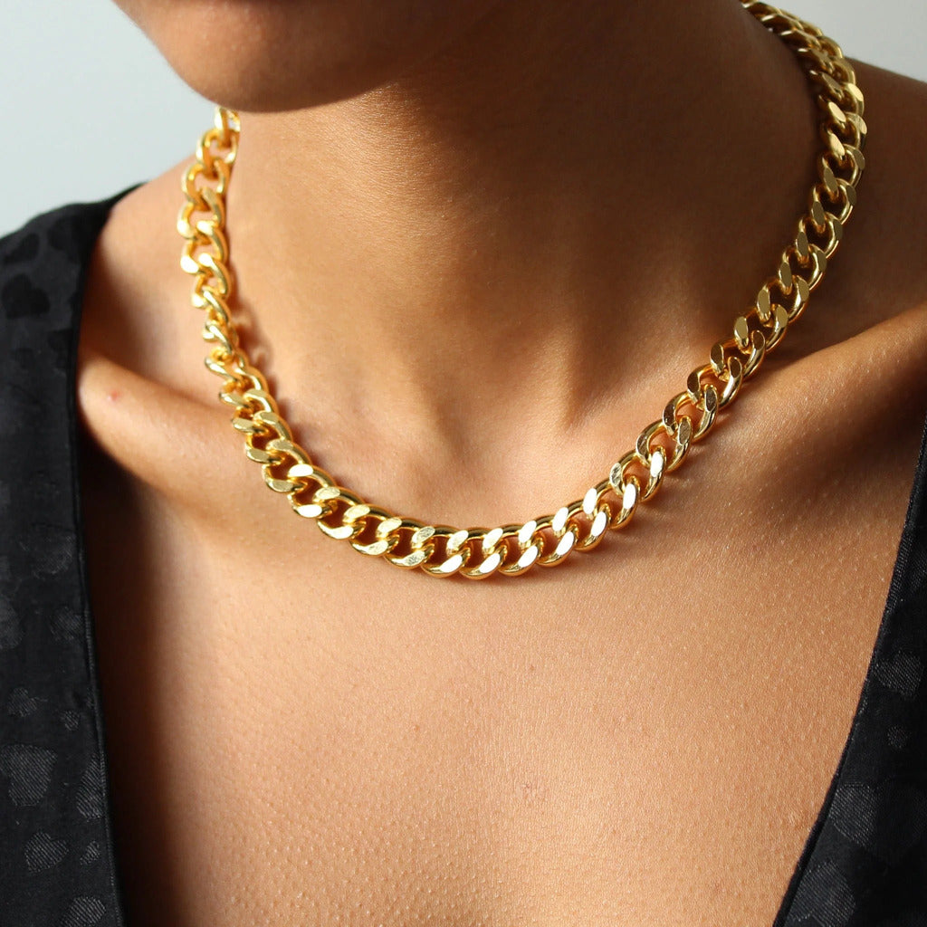 18ct Gold Plated Chunky Chain Necklace, 1980s