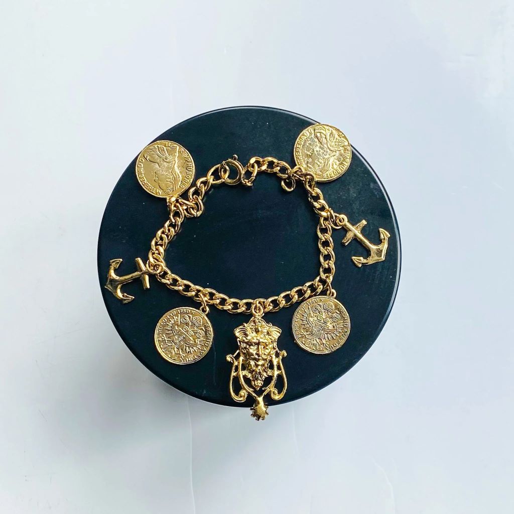 18ct Gold Plated Charm Bracelet, 1980s