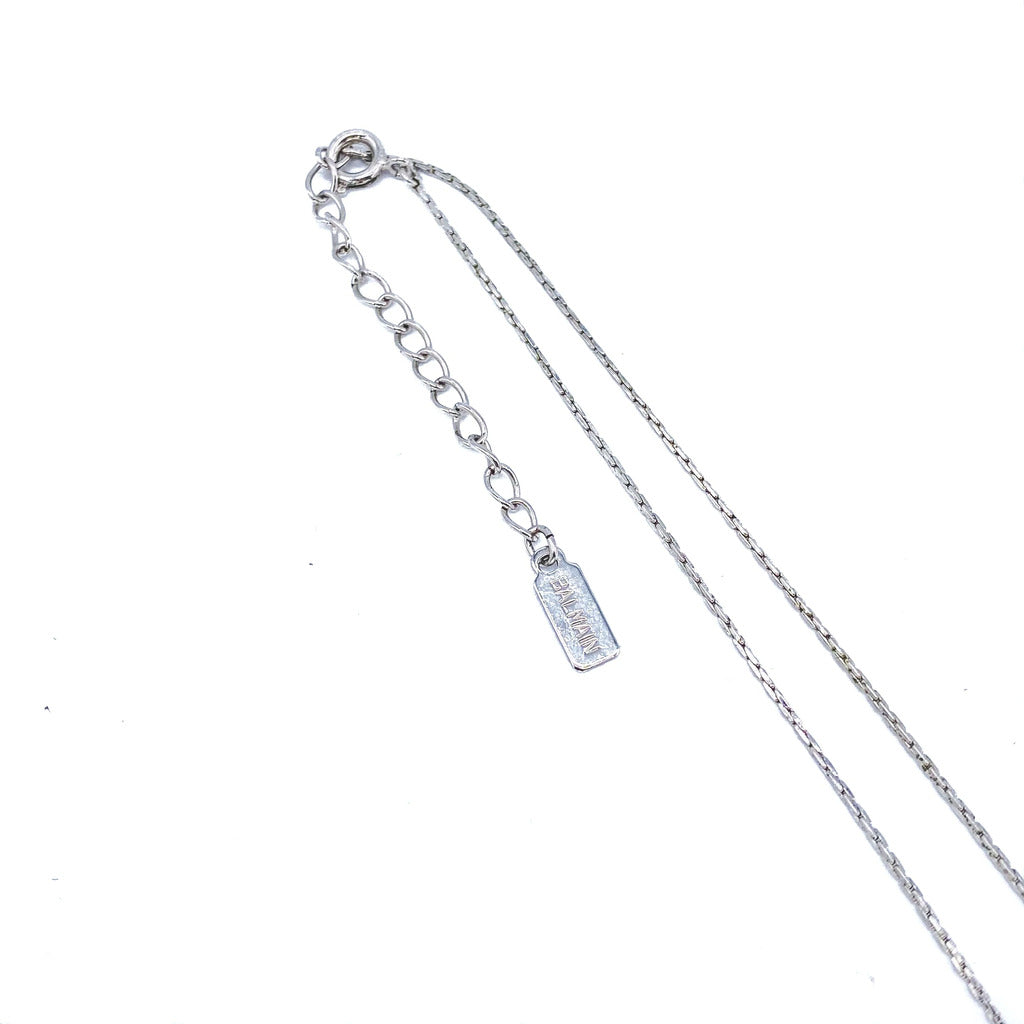 Balmain Silver Plated Pendant Necklace, 1980s