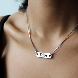 Dior Tag Pendant Necklace, 2000s