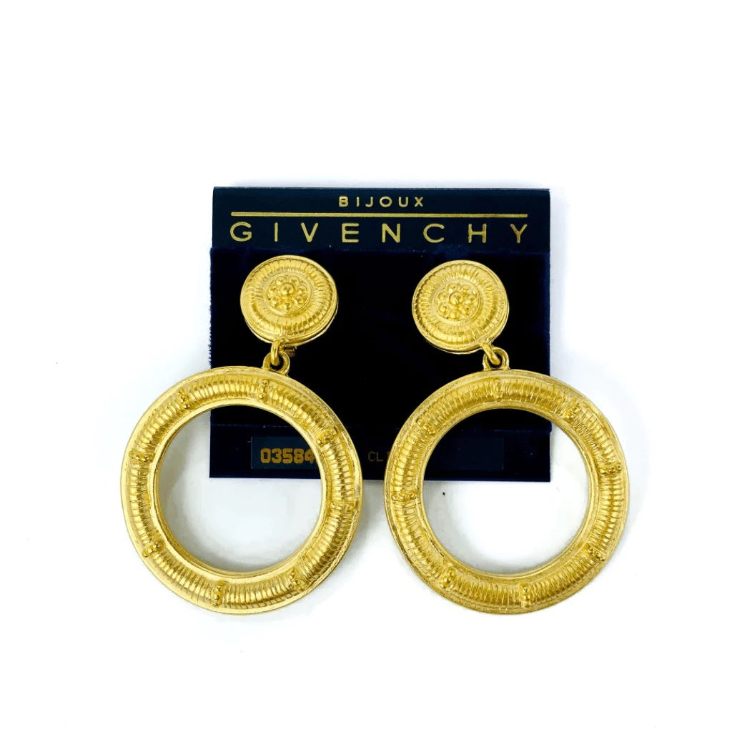 Givenchy Clip On Hoop Earrings, 1980s