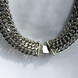 Monet Silver Plated Collar Necklace, 1980s