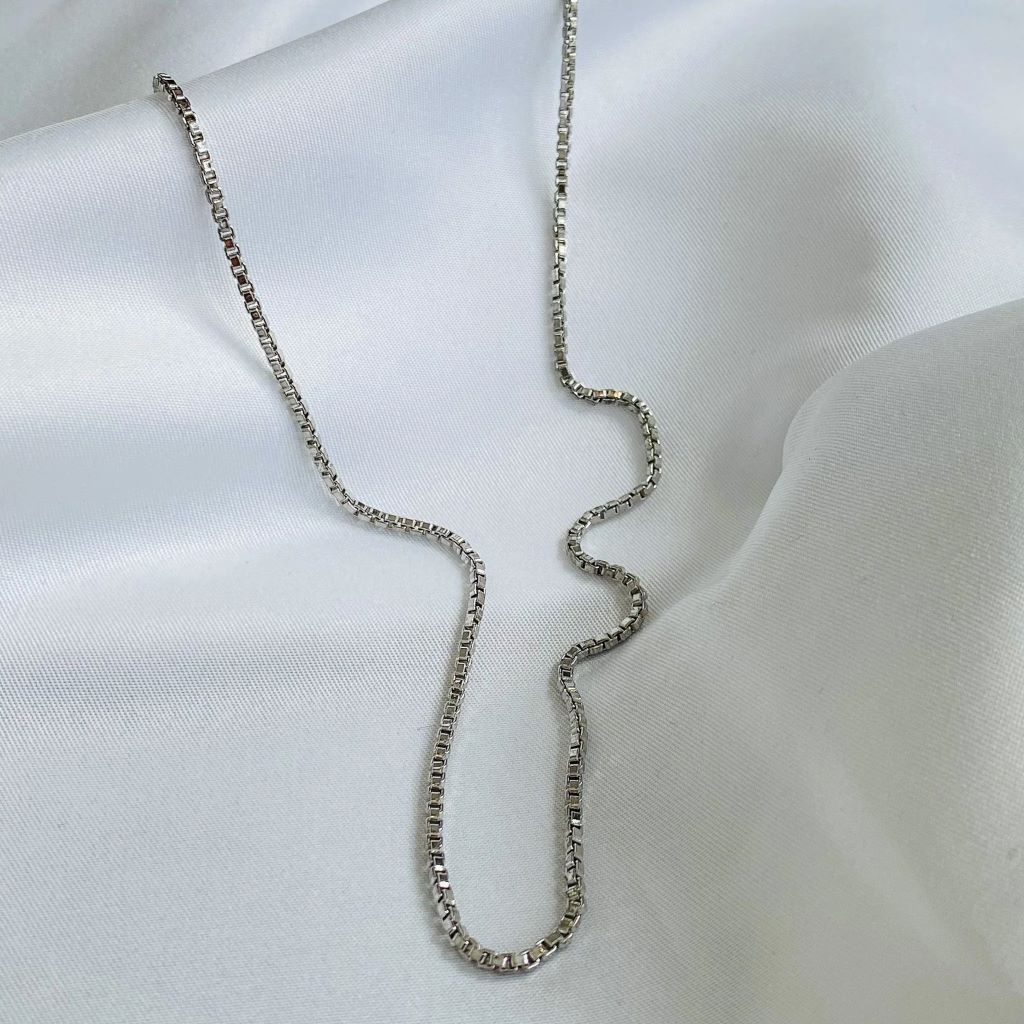 Monet Silver Plated Chain Necklace, 1980s