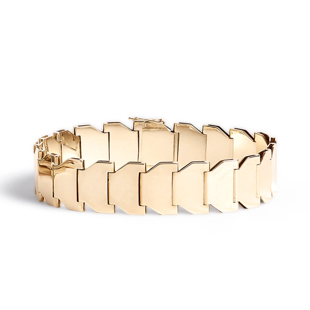 Monica Vinader Shimmer 14ct Yellow Gold Mixed Link Chain Bracelet, Gold at  John Lewis & Partners