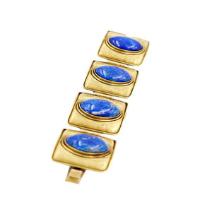 Morita Gil, Chile, Vintage Bracelet with Lapis Cabochons, 1980s