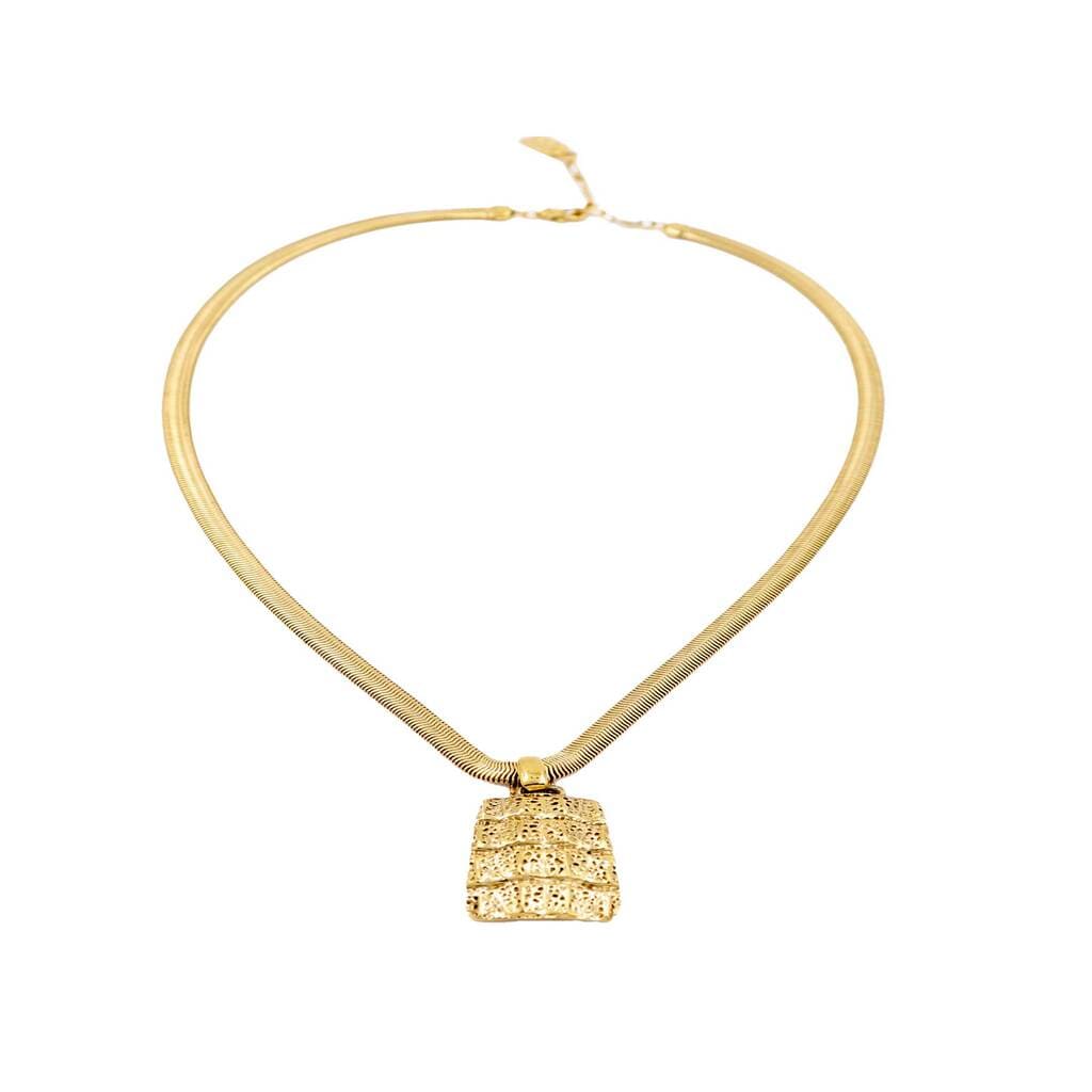 Yves Saint Laurent, Gold Plated Pendant Necklace with Snake Chain, 1980s