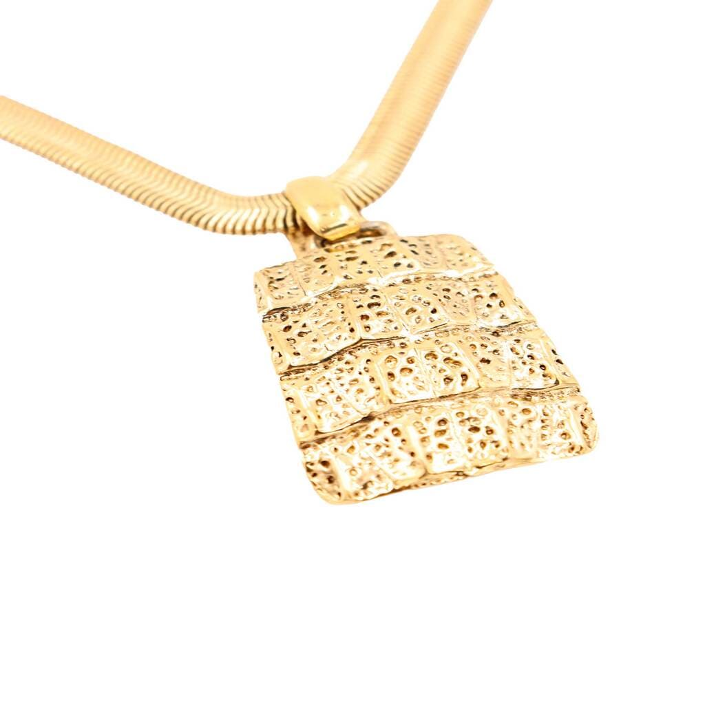 Yves Saint Laurent, Gold Plated Pendant Necklace with Snake Chain, 1980s