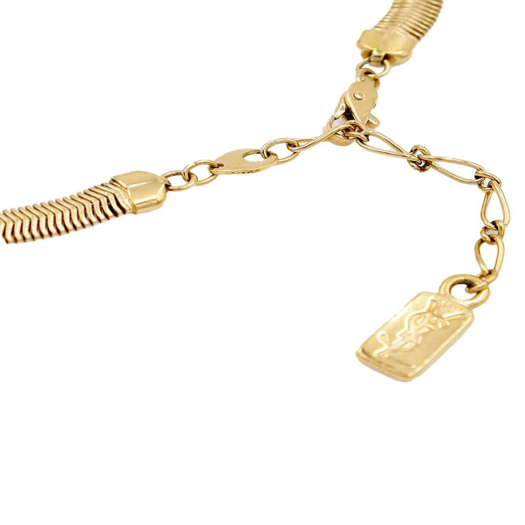 Yves Saint Laurent, Gold Plated Pendant Necklace with Snake Chain, 1980s