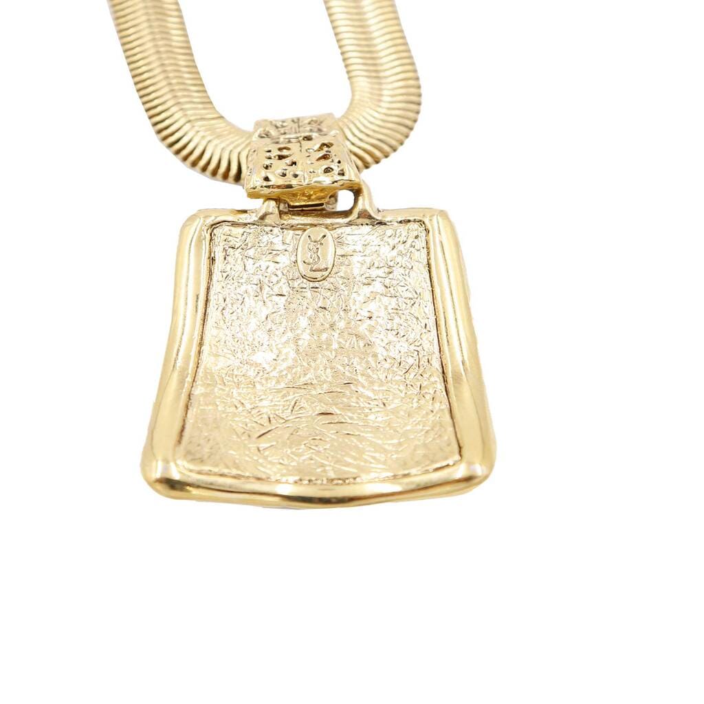 Yves Saint Laurent, Gold Plated Pendant Necklace with Snake Chain, 1980s