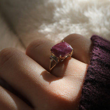 10ct Gold Ruby and Diamond Ring