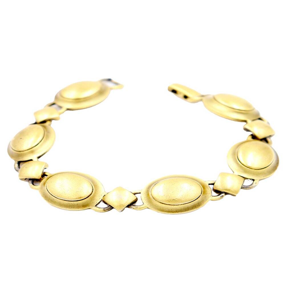 YSL Vintage Gold Diamond Oval Link Bracelet, 1980s