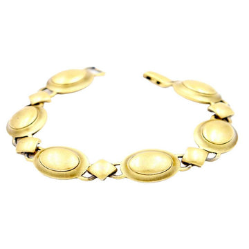 YSL Vintage Gold Diamond Oval Link Bracelet, 1980s