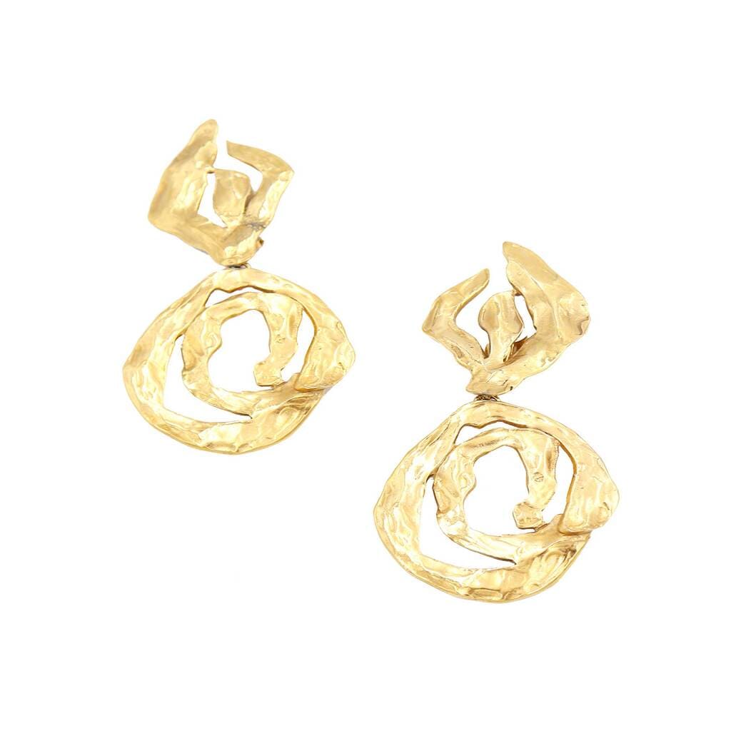 Yves Saint Laurent, Oversized Gold Plated YSL Statement Earrings, 1980s