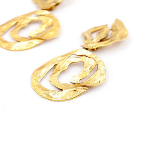 Yves Saint Laurent, Oversized Gold Plated YSL Statement Earrings, 1980s