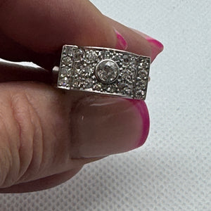 1940s French Platinum and Gold Diamond Ring