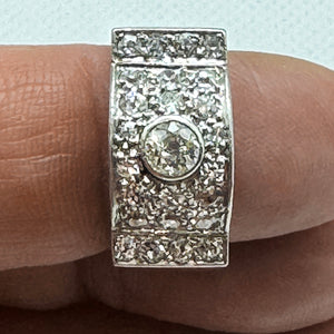 1940s French Platinum and Gold Diamond Ring
