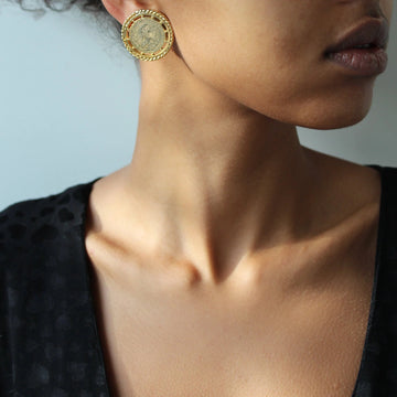 18ct Gold Plated Clip On Coin Earrings, 1980s