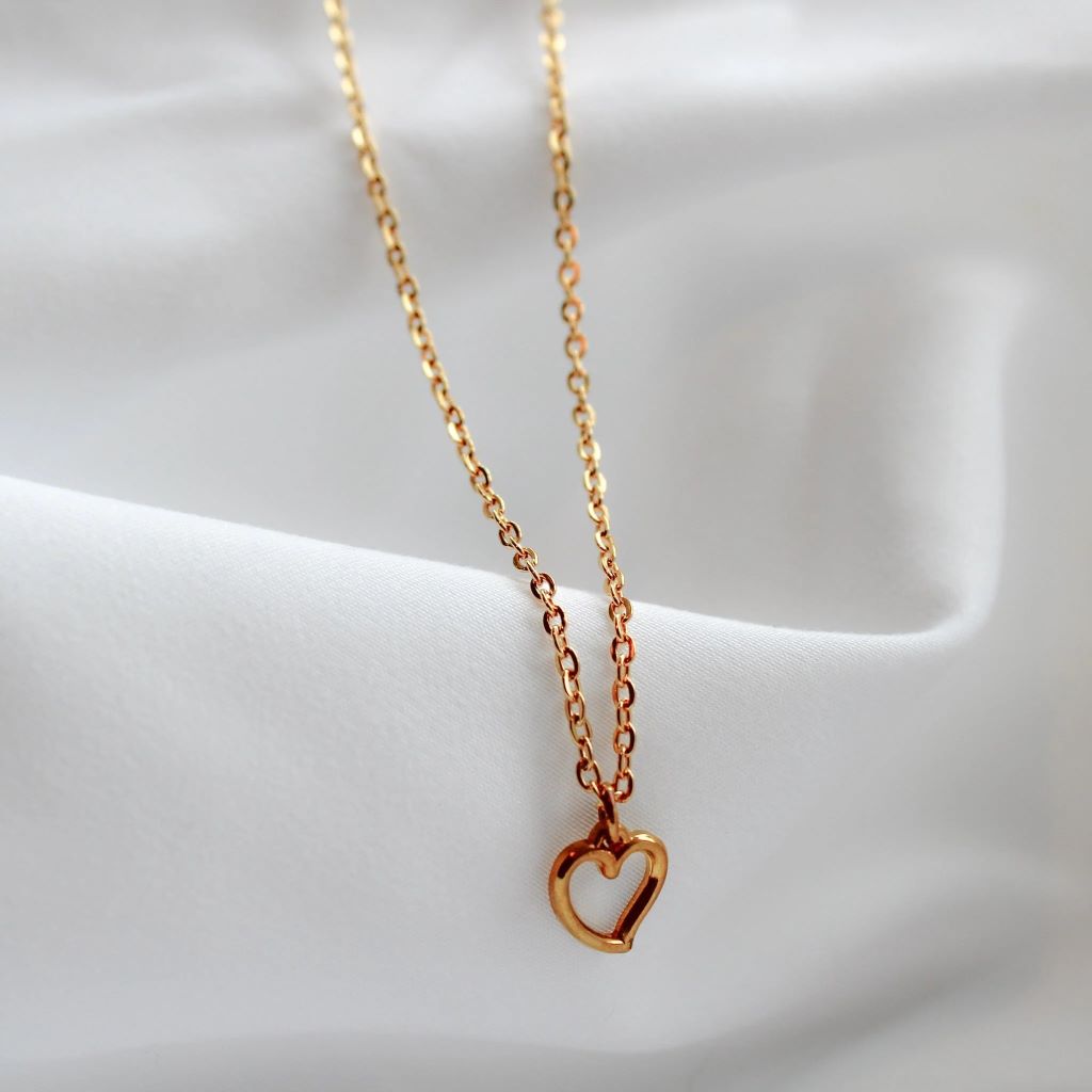 18ct Gold Plated Heart Necklace, 1980s