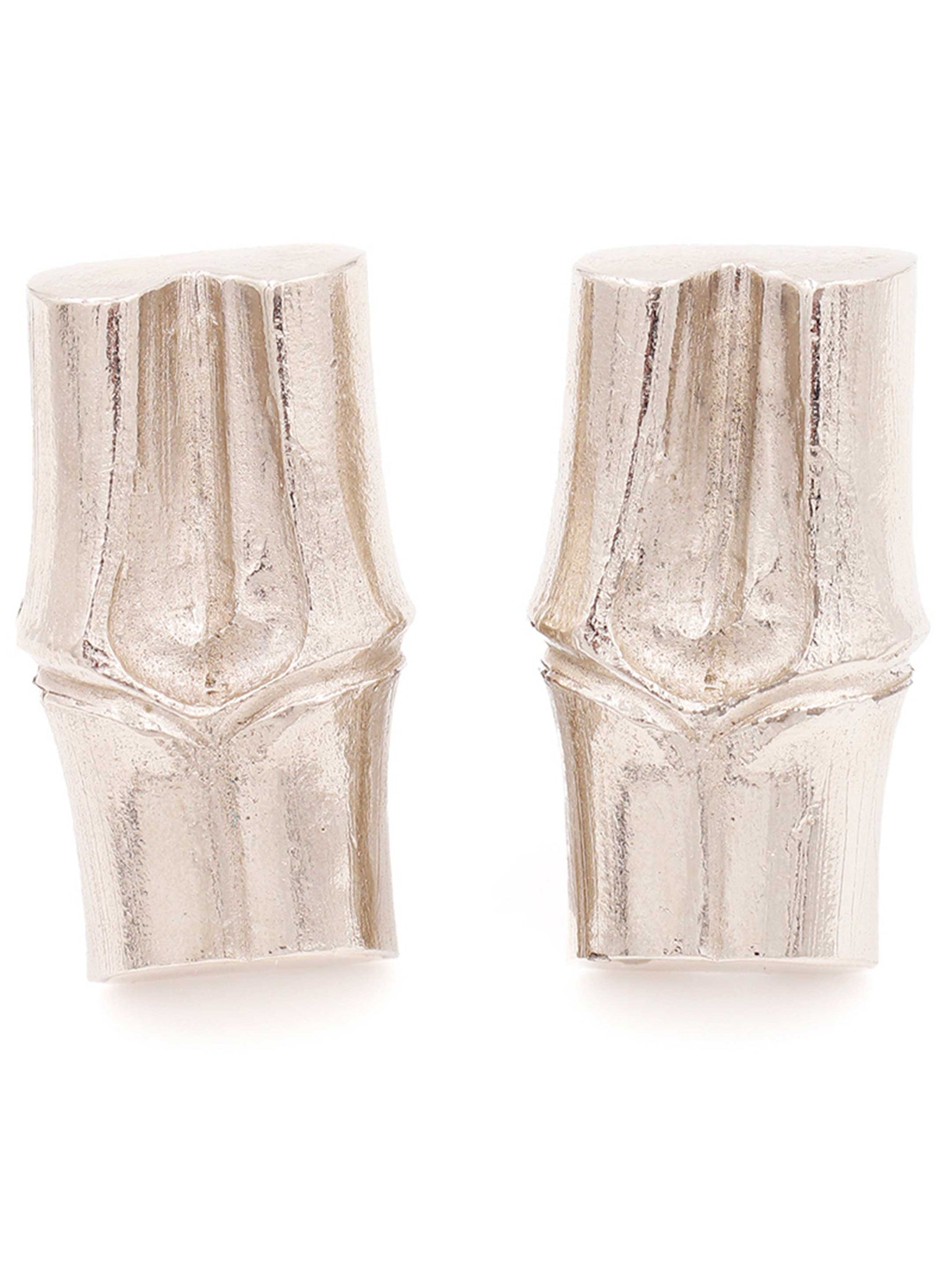 1980's Yves Saint Laurent YSL Silver Bamboo Large Earrings
