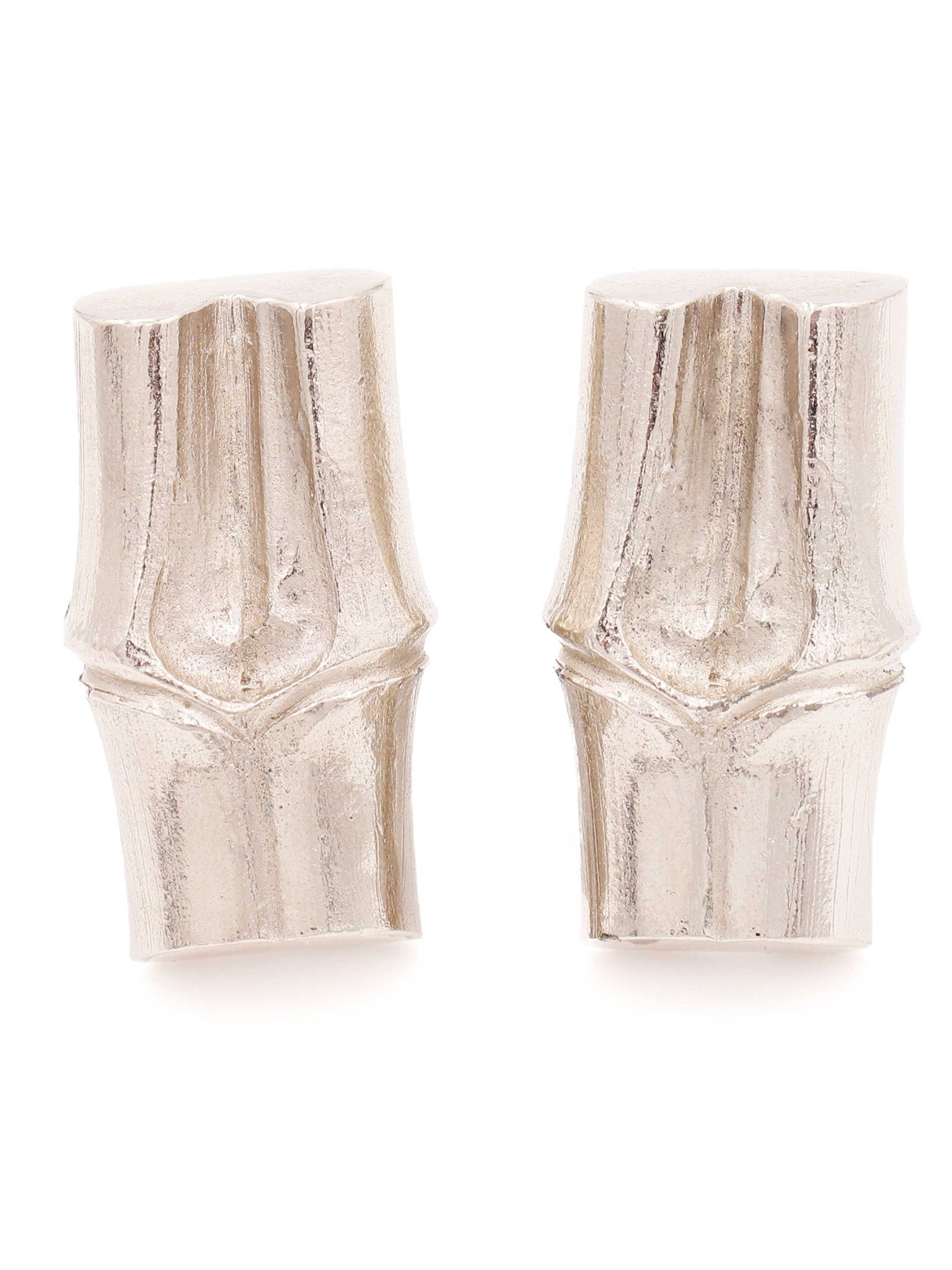 1980's Yves Saint Laurent YSL Silver Bamboo Large Earrings