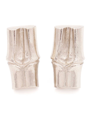 1980's Yves Saint Laurent YSL Silver Bamboo Large Earrings