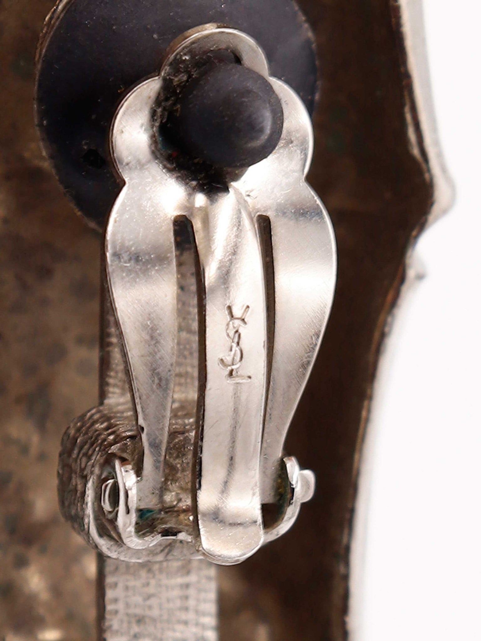1980's Yves Saint Laurent YSL Silver Bamboo Large Earrings