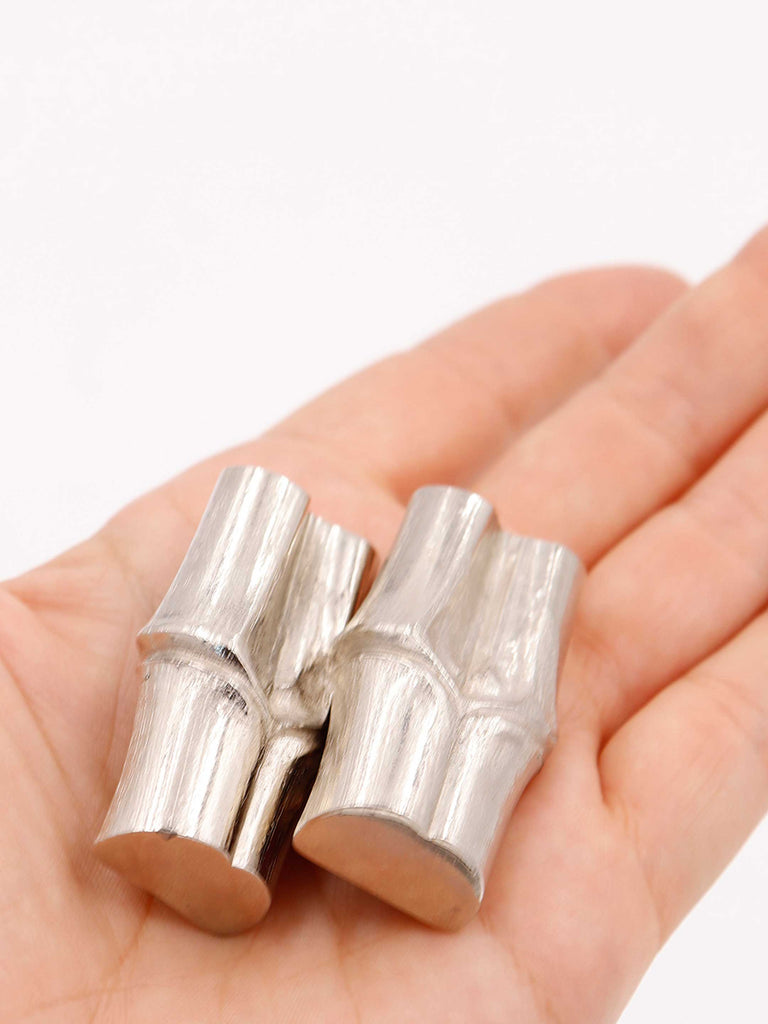 1980's Yves Saint Laurent YSL Silver Bamboo Large Earrings