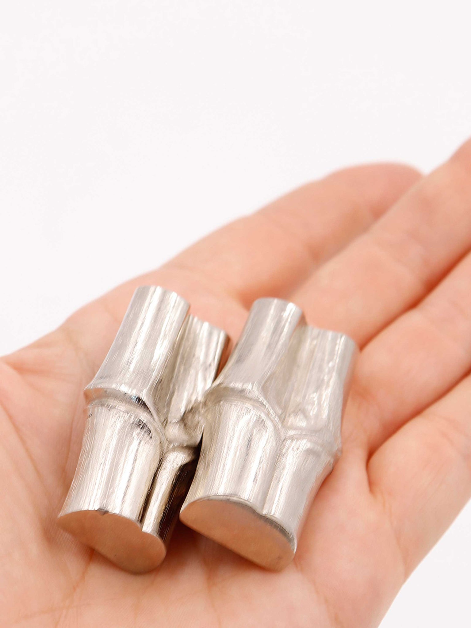 1980's Yves Saint Laurent YSL Silver Bamboo Large Earrings