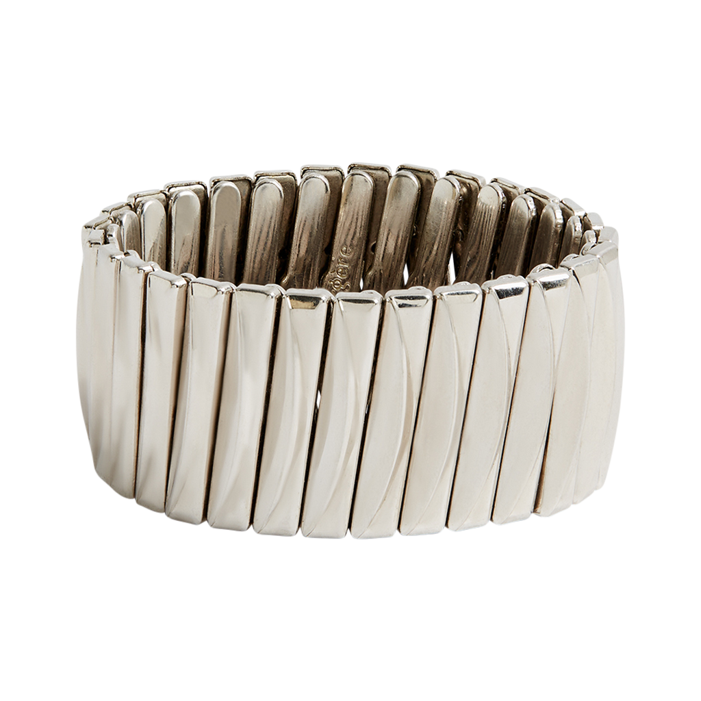 Berg re Expandable Silver Tone Metal Bracelet 1950s Omn que