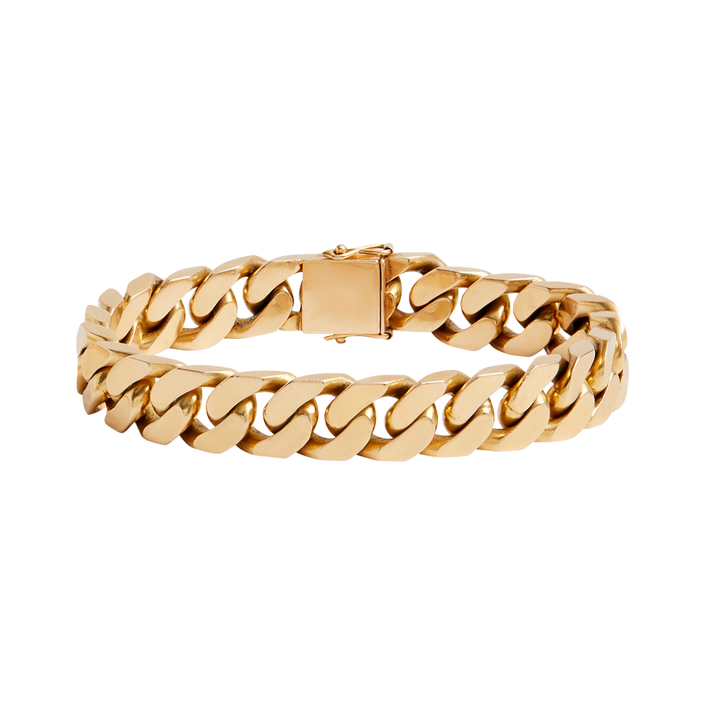 French, 18ct Yellow Gold Curb Bracelet, 1960s