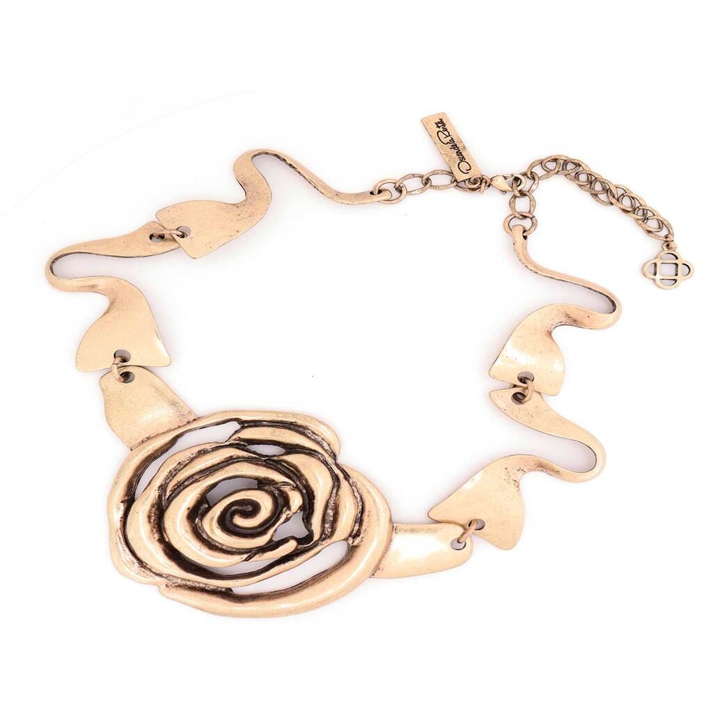 Oscar De La Renta, Soft Gold Rose Statement Necklace, 1990s