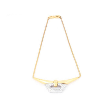 Givenchy, Vintage Gold Plate Rhinestone Necklace, 1970s