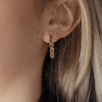 Vintage 9ct Yellow Gold Rope Hoop Earrings