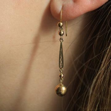 Antique Earrings In 9ct Yellow Gold