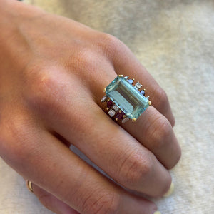 Aquamarine, Ruby and Diamond Ring, 1950s