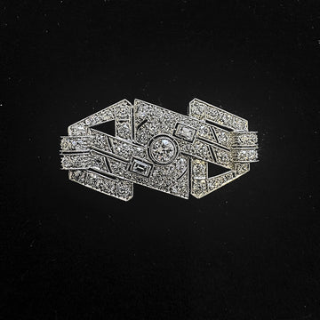 Art Deco Diamond Clip Brooch