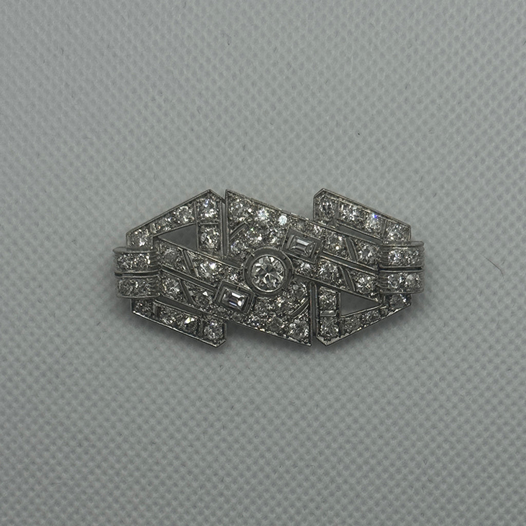 Art Deco Diamond Clip Brooch