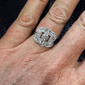 Art Deco Diamond Plaque Ring