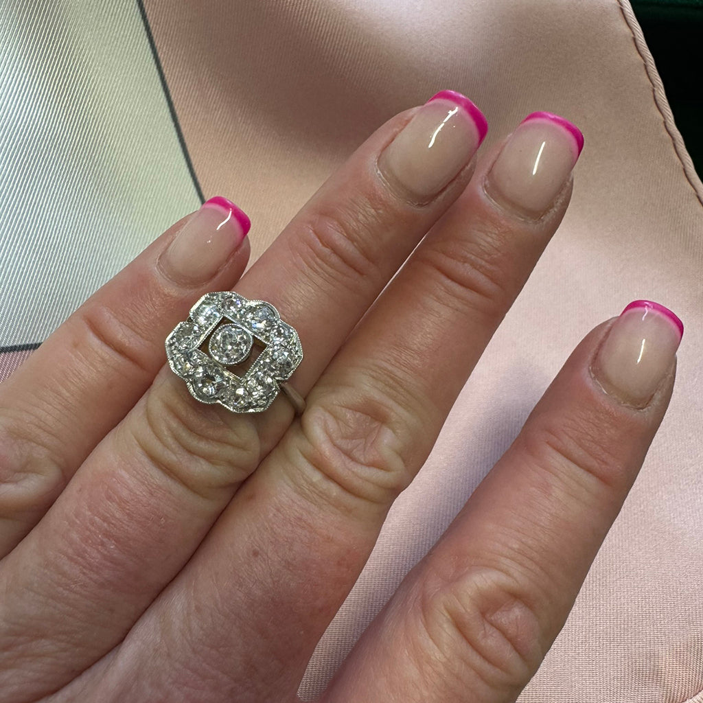 Art Deco Diamond Plaque Ring