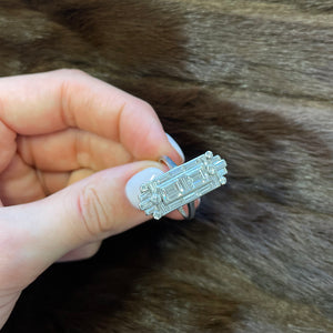 Art Deco Shield Plaque Diamond Ring