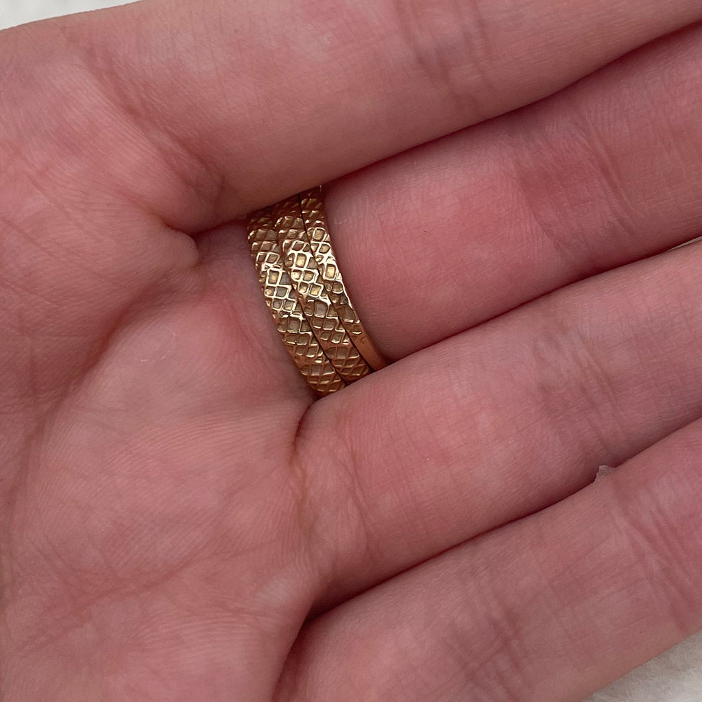Bespoke 18ct Yellow Gold Snake Ring with Sapphire Eyes