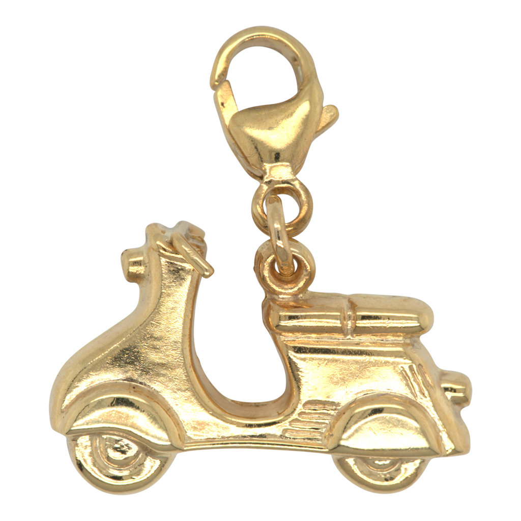 Vintage 9ct Yellow Gold Scooter Charm / Pendant