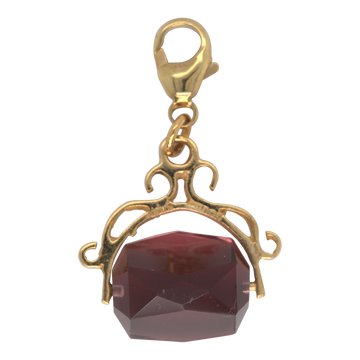 Vintage 9ct Yellow Gold Gem Spinner with Purple Gem