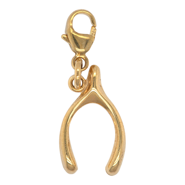 Vintage 9ct Yellow Gold Wishbone Charm / Pendant