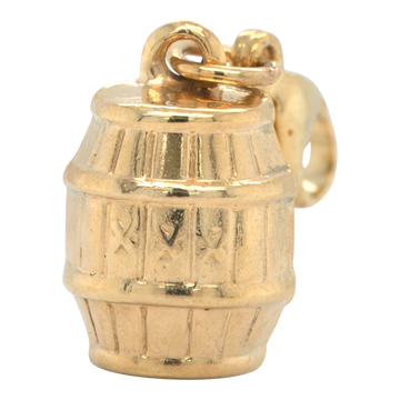 Vintage 9ct Yellow Gold Whisky Barrel  Charm / Pendant