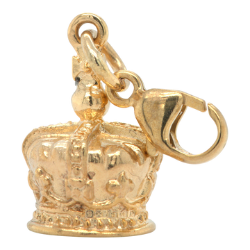 Vintage 9ct Yellow Gold Crown Charm / Pendant