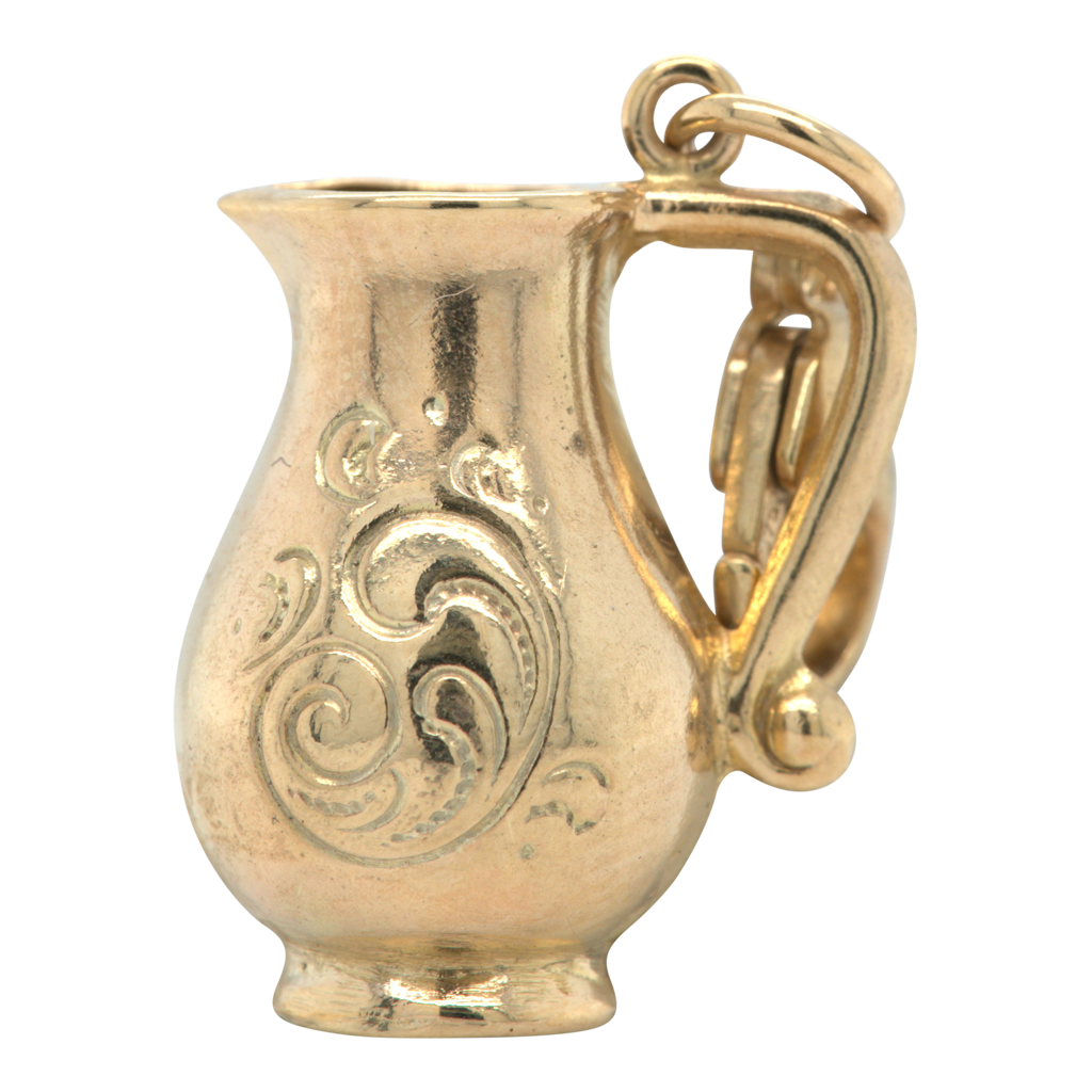 Vintage 9ct Yellow Gold Jug Charm / Pendant