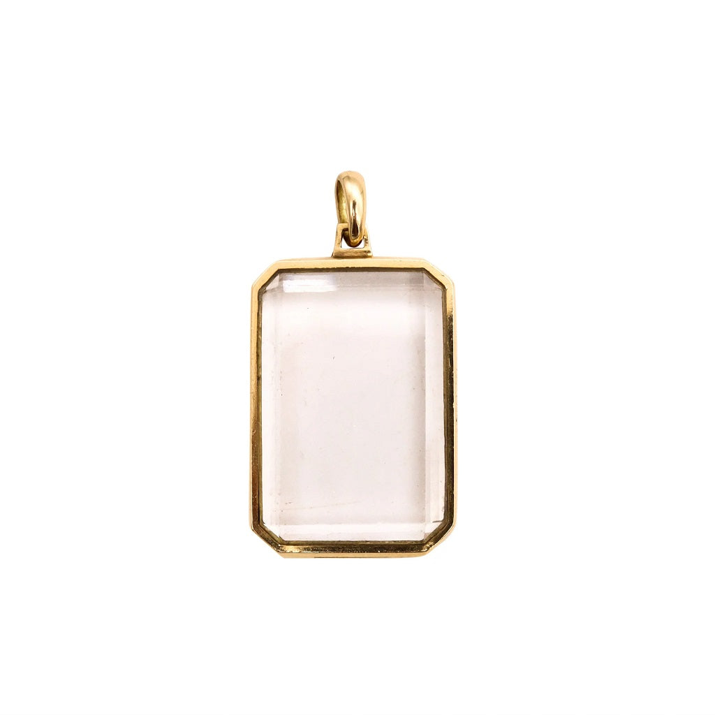 1970 Cartier, 18ct Yellow Gold Rock Crystal Locket Pendant